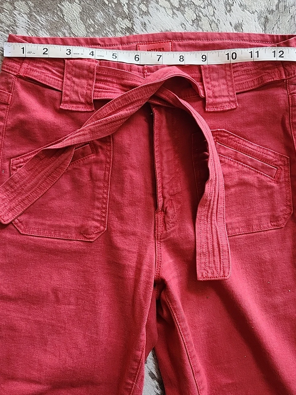 MOTHER The Tie Patch Looker Fruit Punch Skinny Leg Jean Sz26